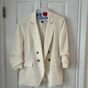 Cream  Double breasted Blazer Scoop Brand